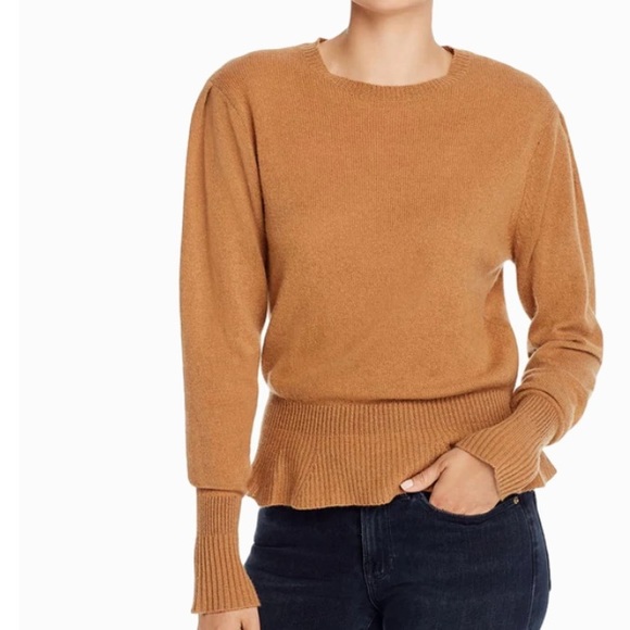 Frame cashmere crew neck peplum sweater - Picture 1 of 10